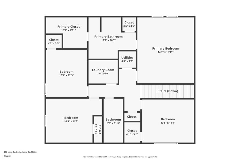 1,915/Mo, 208 Long Dr Bethlehem, GA 30620 Floor Plan View 2