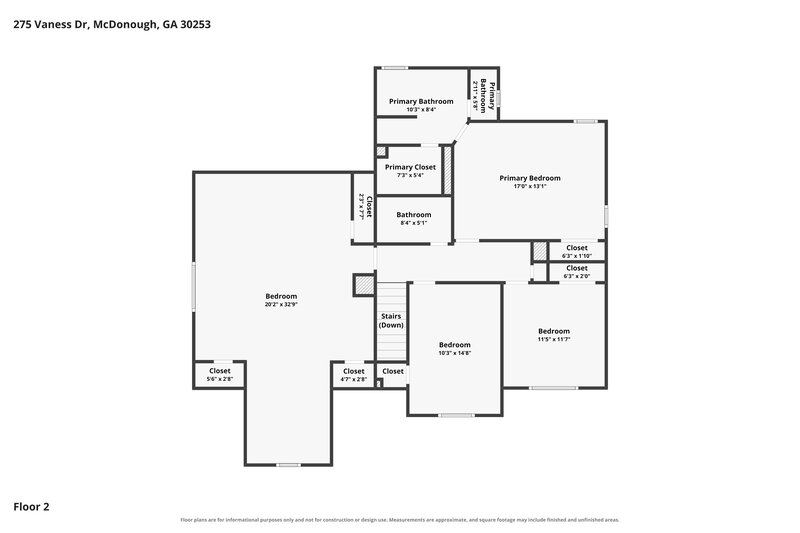 2,140/Mo, 275 Vaness Dr McDonough, GA 30253 Floor Plan View 2