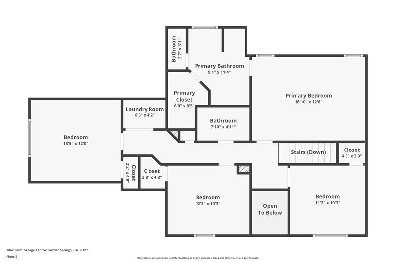 2,345/Mo, 3862 Saint George Ter SW Powder Springs, GA 30127 Floor Plan View 3