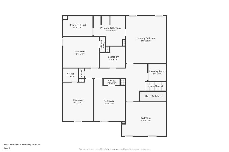 2,200/Mo, 3120 Centerglen Ln Cumming, GA 30040 Floor Plan View 2