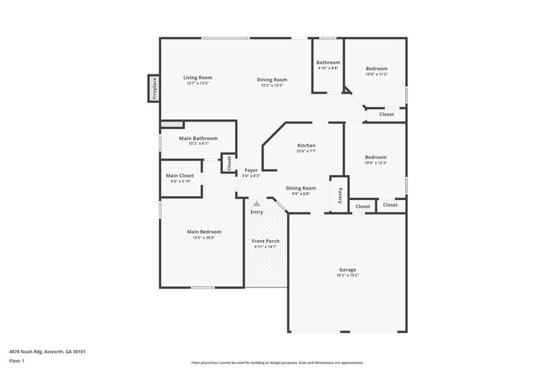 2,065/Mo, 4878 Noah Rdg Acworth, GA 30101 Floor Plan View