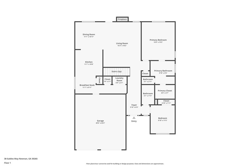 2,550/Mo, 38 Gables Way Newnan, GA 30265 Floor Plan View