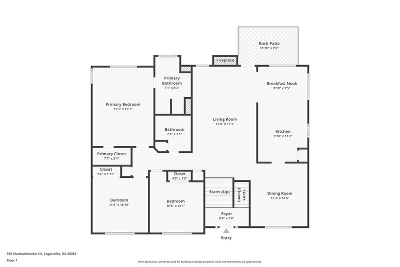 1,855/Mo, 335 Shadowbrooke Cir Loganville, GA 30052 Floorplan View