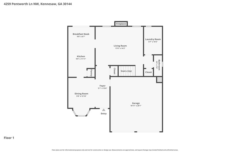 0/Mo, 4259 Pentworth Ln NW Kennesaw, GA 30144 Floor Plan View