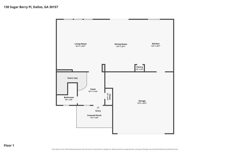 1,935/Mo, 130 Sugar Berry Pl Dallas, GA 30157 Floor Plan View
