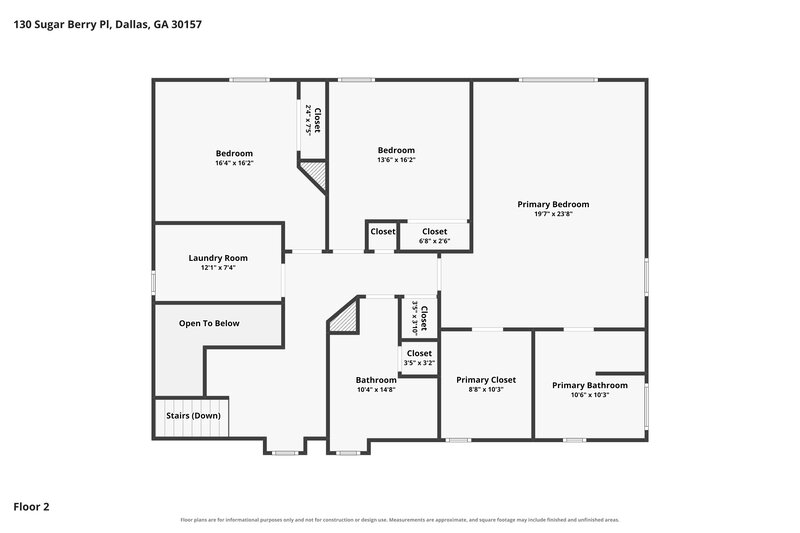 1,935/Mo, 130 Sugar Berry Pl Dallas, GA 30157 Floor Plan View 2