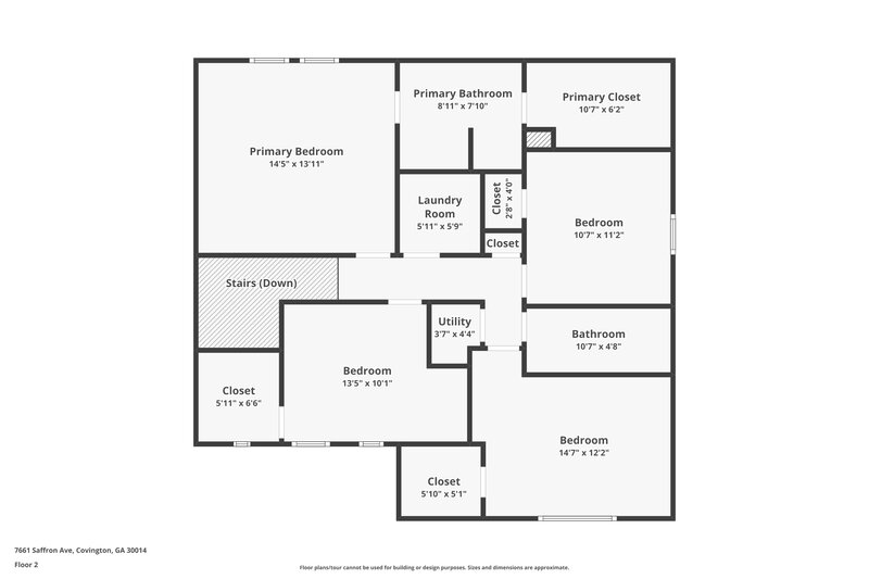 1,945/Mo, 7661 Saffron Ave Covington, GA 30014 Floor Plan View 2