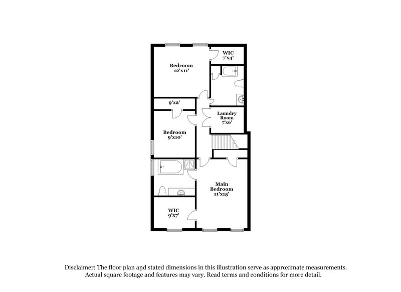 1,855/Mo, 3352 N Winds Trl Douglasville, GA 30135 Floorplan View 2