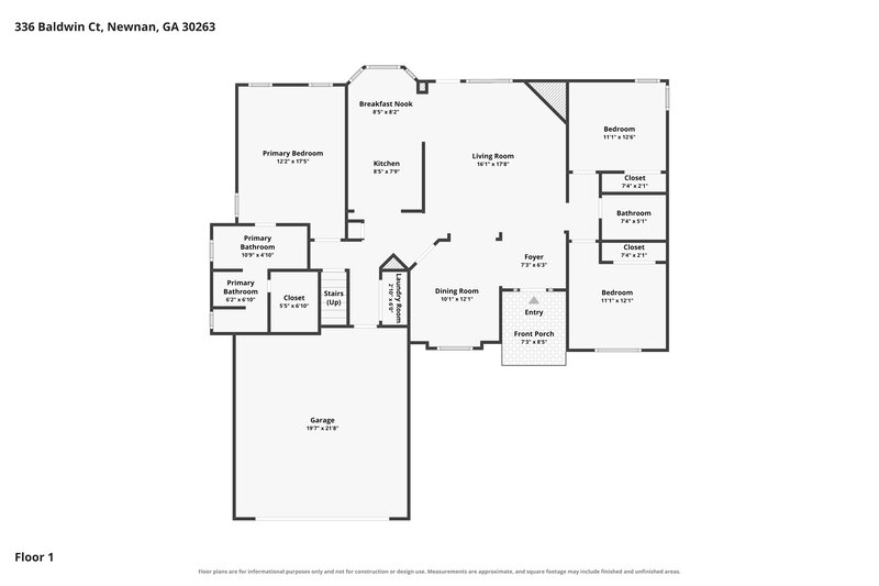 2,180/Mo, 336 Baldwin Ct Newnan, GA 30263 Floor Plan View