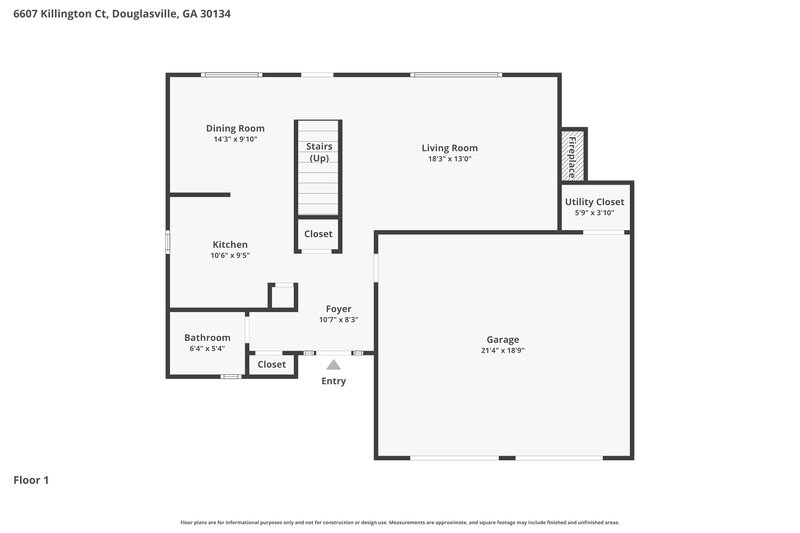 1,970/Mo, 6607 Killington Ct Douglasville, GA 30134 Floor Plan View