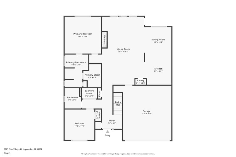 1,815/Mo, 3925 Pine Village Pl Loganville, GA 30052 Floor Plan View
