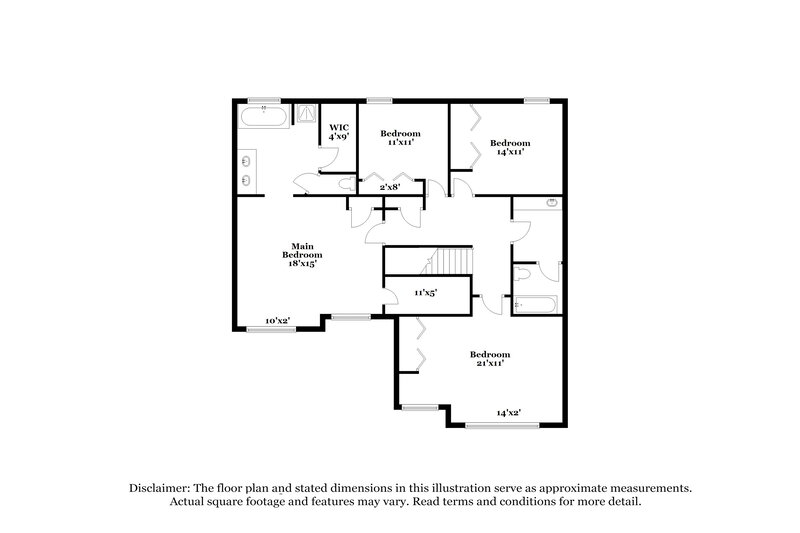 2,220/Mo, 4445 Feather Way Douglasville, GA 30135 Floorplan View 2