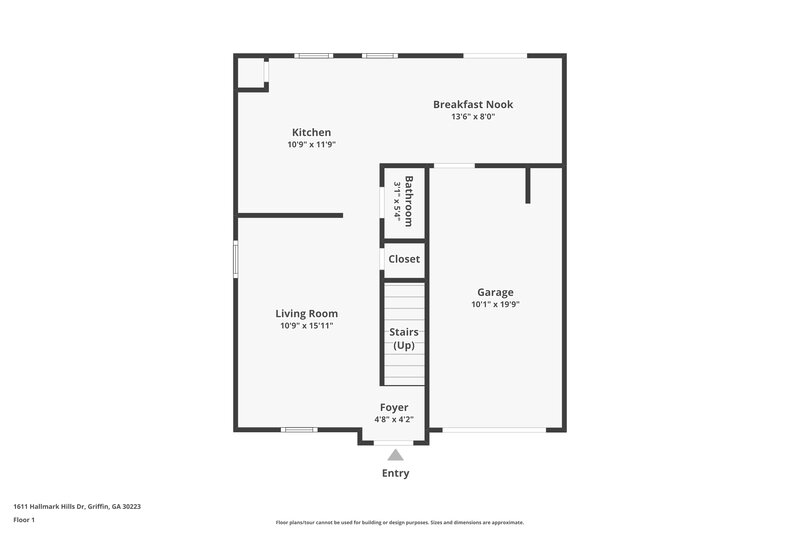 1,635/Mo, 1611 Hallmark Hills Dr Griffin, GA 30223 Floor Plan View