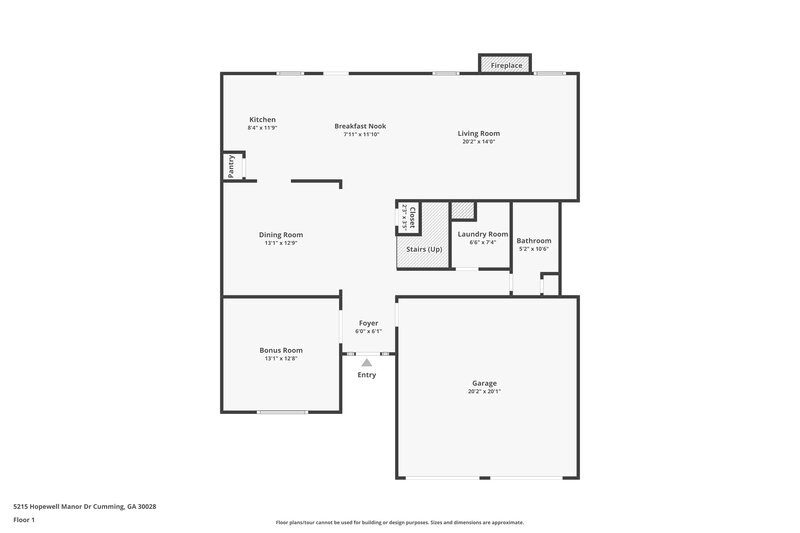 2,395/Mo, 5215 Hopewell Manor Dr Cumming, GA 30028 Floorplan View