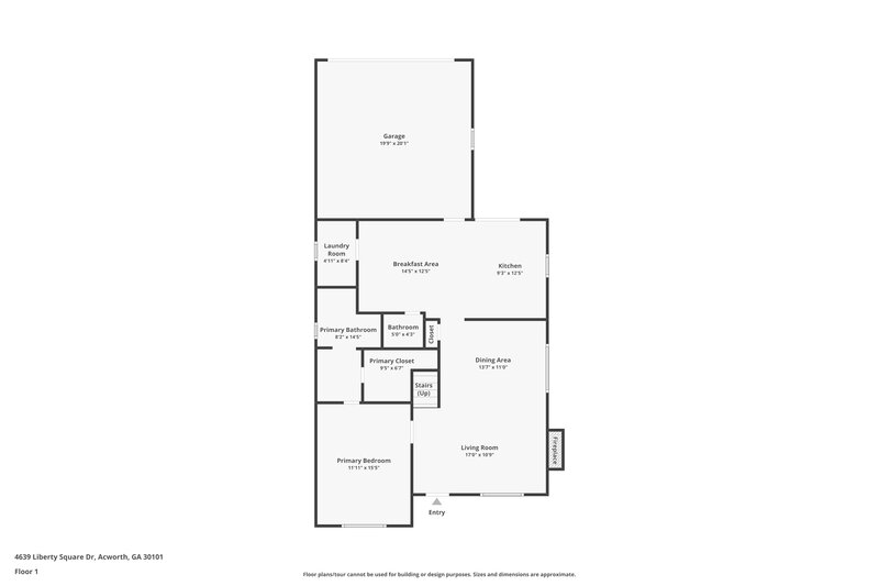 2,415/Mo, 4639 Liberty Square Dr Acworth, GA 30101 Floor Plan View