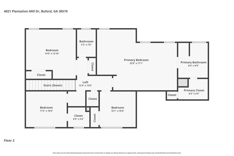 2,510/Mo, 4021 Plantation Mill Dr Buford, GA 30519 Floor Plan View