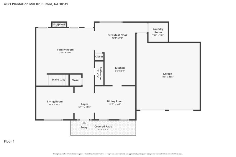 2,510/Mo, 4021 Plantation Mill Dr Buford, GA 30519 Floor Plan View 2