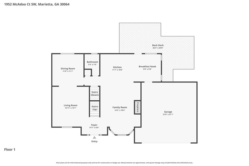 3,230/Mo, 1952 McAdoo Ct SW Marietta, GA 30064 Floor Plan View 2