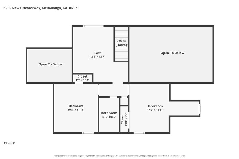 2,020/Mo, 1705 New Orleans Way McDonough, GA 30252 Floor Plan View 2