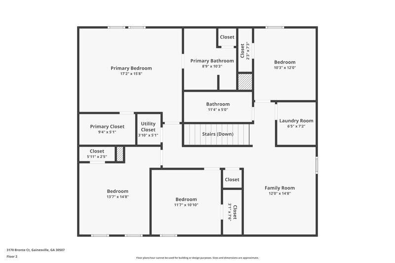 2,140/Mo, 3170 Bronte Ct SE Gainesville, GA 30507 Floor Plan View 2