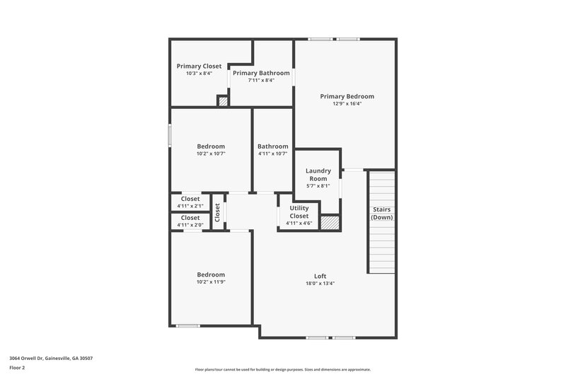 1,975/Mo, 3064 Orwell Dr SE Gainesville, GA 30507 Floor Plan View
