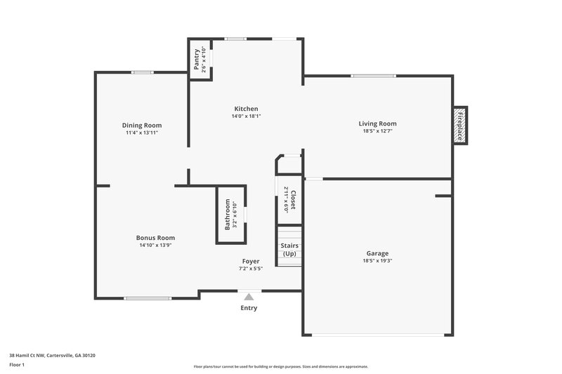 1,780/Mo, 38 Hamil Ct NW Cartersville, GA 30120 Floor Plan View
