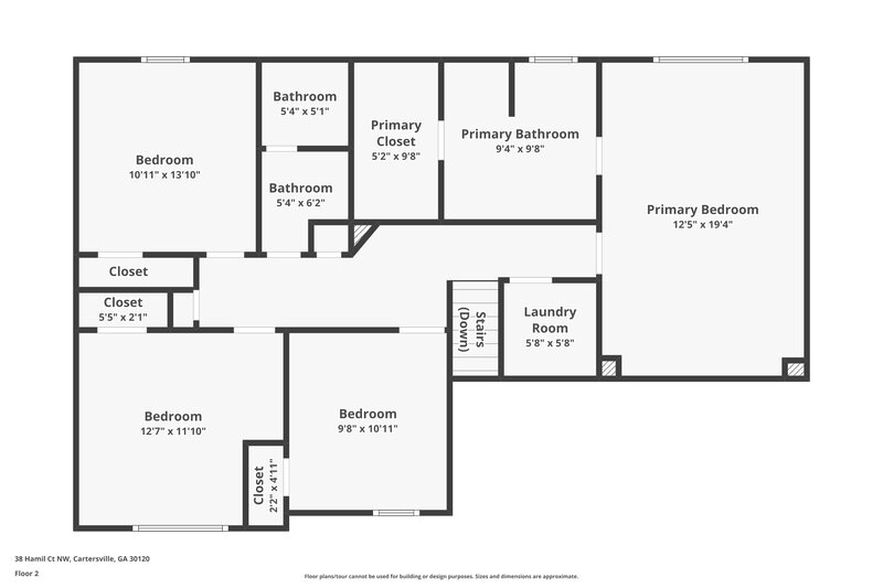 1,780/Mo, 38 Hamil Ct NW Cartersville, GA 30120 Floor Plan View 2