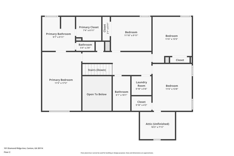2,000/Mo, 101 Diamond Ridge Ave Canton, GA 30114 Floor Plan View 2