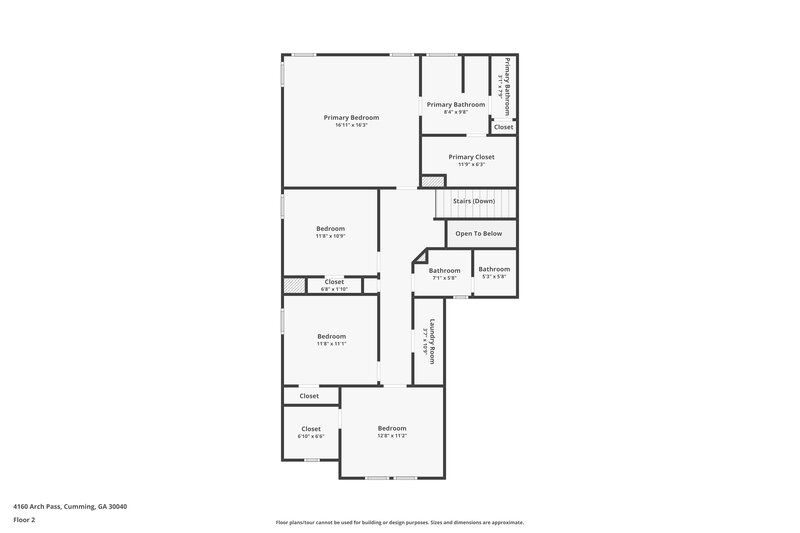 2,300/Mo, 4160 Arch Pass Cumming, GA 30040 Floor Plan View 2