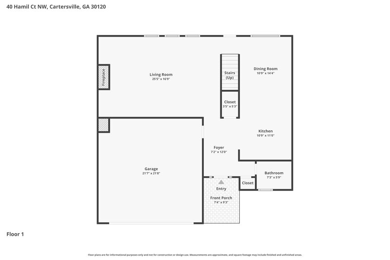 2,070/Mo, 40 Hamil Ct NW Cartersville, GA 30120 Floor Plan View