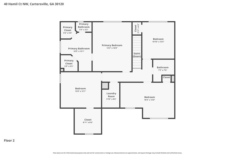 2,070/Mo, 40 Hamil Ct NW Cartersville, GA 30120 Floor Plan View 2