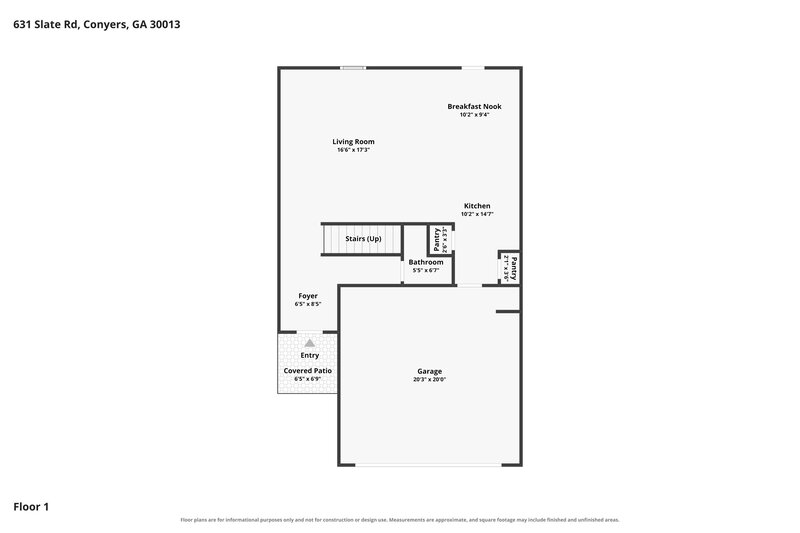 2,190/Mo, 631 Slate Rd Conyers, GA 30013 Floor Plan View