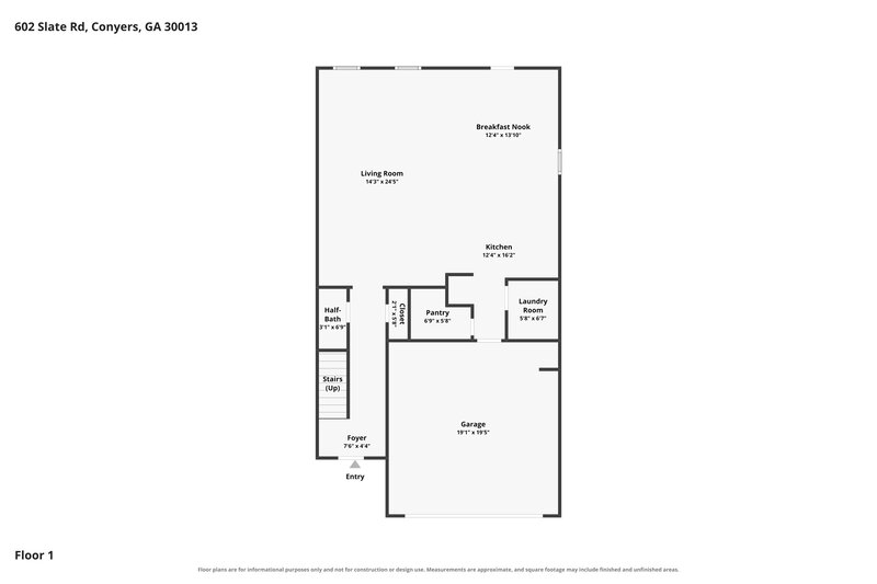 2,460/Mo, 602 Slate Rd Conyers, GA 30013 Floor Plan View