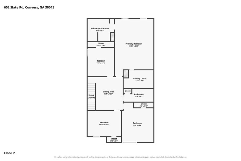 2,460/Mo, 602 Slate Rd Conyers, GA 30013 Floor Plan View 2
