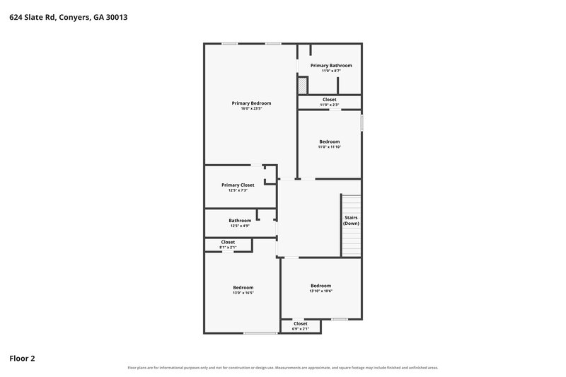 2,460/Mo, 624 Slate Rd Conyers, GA 30013 Floor Plan View