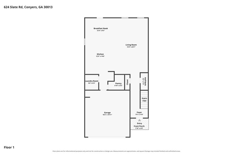 2,460/Mo, 624 Slate Rd Conyers, GA 30013 Floor Plan View 2