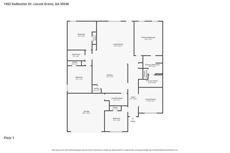 2,395/Mo, 1452 Sodbuster Dr Locust Grove, GA 30248 Floor Plan View