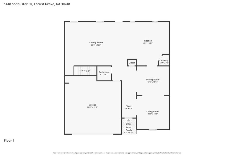 2,350/Mo, 1448 Sodbuster Dr Locust Grove, GA 30248 Floor Plan View