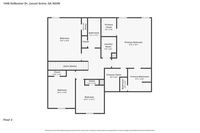 2,350/Mo, 1448 Sodbuster Dr Locust Grove, GA 30248 Floor Plan View 2