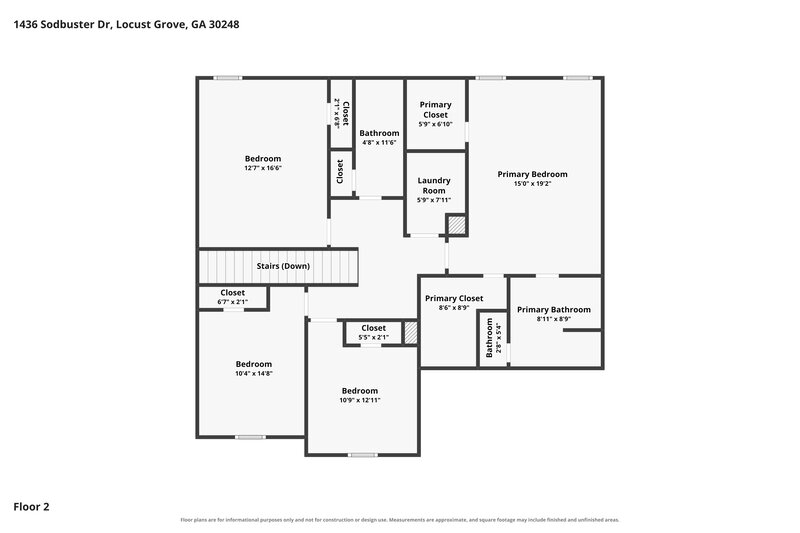2,350/Mo, 1436 Sodbuster Dr Locust Grove, GA 30248 Floor Plan View 2