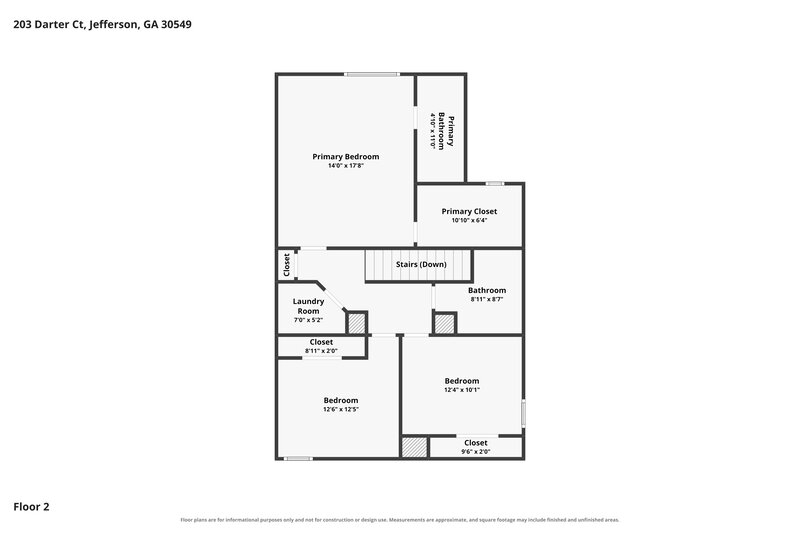 1,860/Mo, 203 Darter Ct Jefferson, GA 30549 Floor Plan View 2