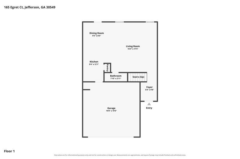 1,825/Mo, 165 Egret Ct Jefferson, GA 30549 Floor Plan View