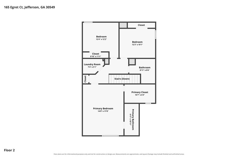 1,825/Mo, 165 Egret Ct Jefferson, GA 30549 Floor Plan View 2