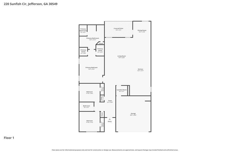 2,095/Mo, 220 Sunfish Cir Jefferson, GA 30549 Floorplan View