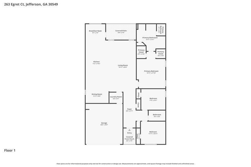 2,105/Mo, 263 Egret Ct Jefferson, GA 30549 Floorplan View