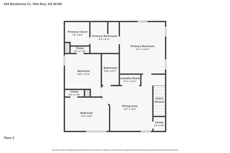 2,070/Mo, 643 Mackenzie Cv Villa Rica, GA 30180 Floor Plan View 2