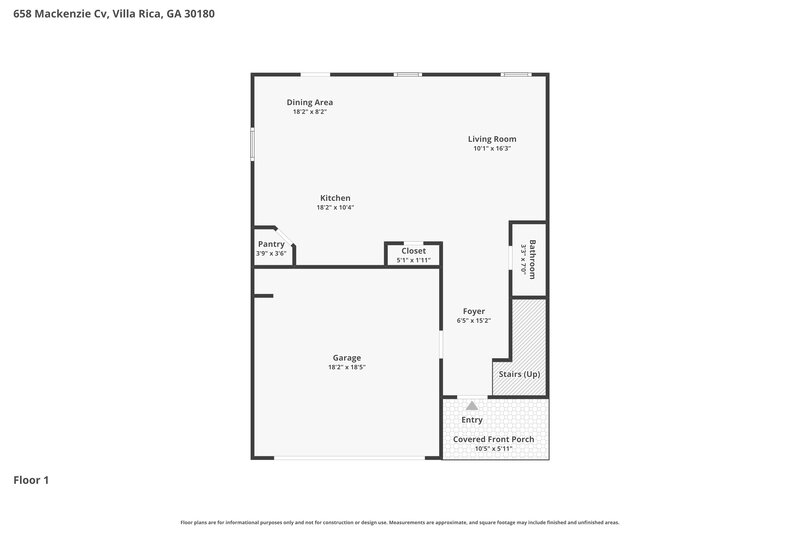 1,970/Mo, 658 Mackenzie Cv Villa Rica, GA 30180 Floor Plan View