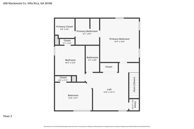 1,970/Mo, 658 Mackenzie Cv Villa Rica, GA 30180 Floor Plan View 2