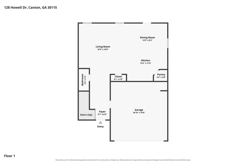 1,970/Mo, 128 Howell Dr Villa Rica, GA 30180 Floor Plan View