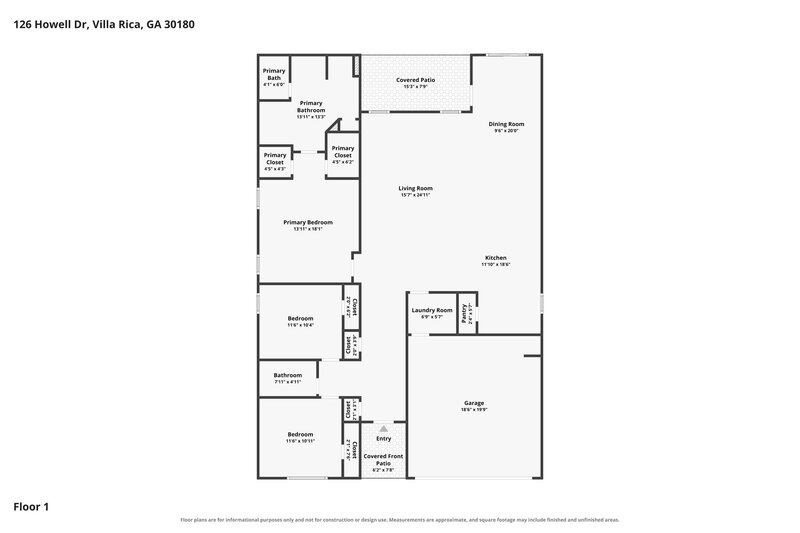 2,155/Mo, 126 Howell Dr Villa Rica, GA 30180 Floor Plan View